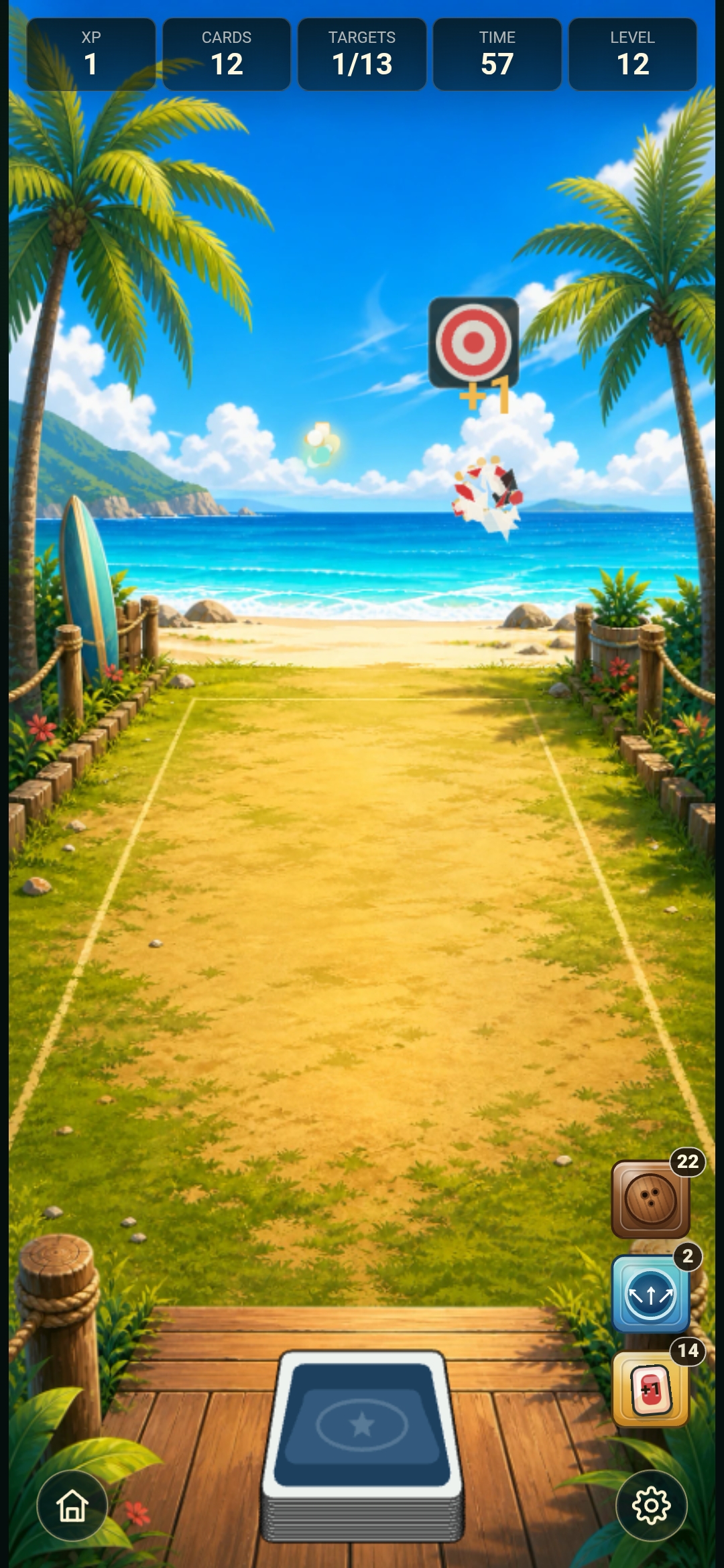 Card Flick beach level